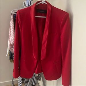 Womens large Zara red tuxedo blazer